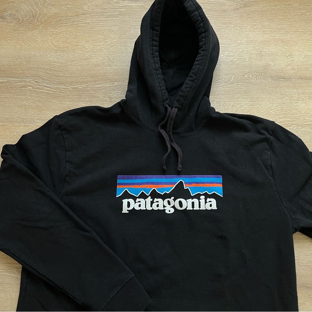 Patagonia Black Logo Hoodie for Men